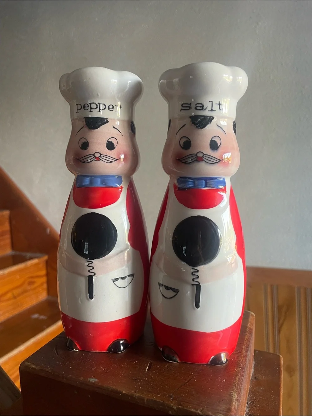Vintage Japan Ceramic Chef Salt and Pepper Shakers unique collectible kitchen